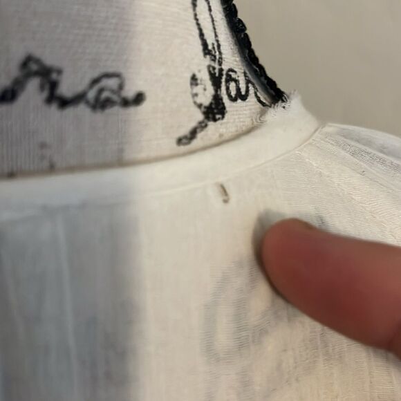 Free People Off White Embroidered Design Boho Feminine Dress Cottagecore - Picture 10 of 12